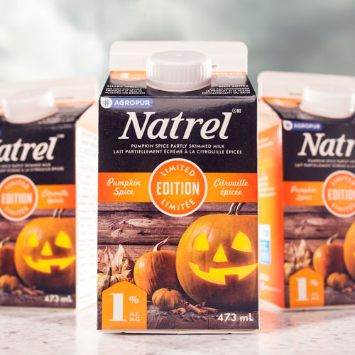 Advertising photo of Natrel milk product