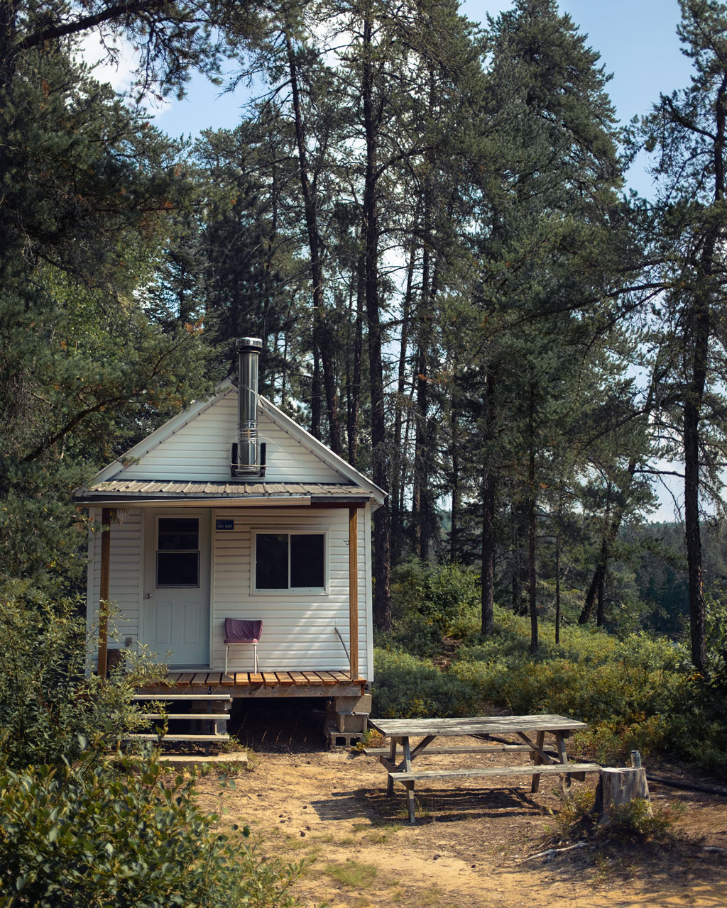 cabin in forest in Mauricie